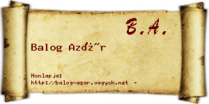 Balog Azár névjegykártya